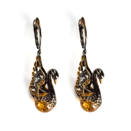 Серебряные серьги «Лебеди»