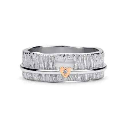 Кольцо из серебра с бриллиантом «Сердце»