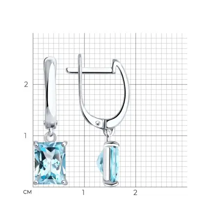 Серьги из серебра с топазами