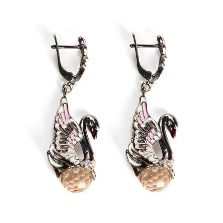 Серебряные серьги «Лебеди»