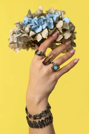 Серебряный браслет с позолотой «Пламя»