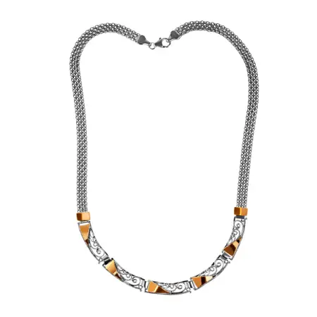 Серебряное колье с позолотой