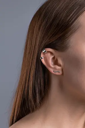 Серьга каффа из серебра