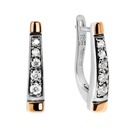 Серебряные серьги с фианитом