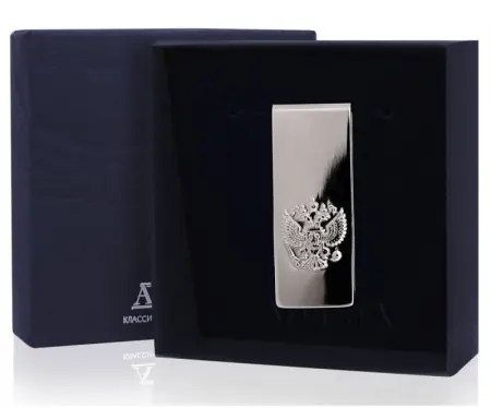 Серебряный зажим для денег «Герб»