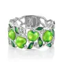 Серебряное кольцо «Яблоко» с бриллиантом и эмалью