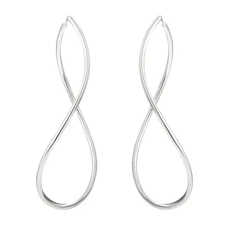 Серебряные серьги конго «Восьмерка» средние 7 см