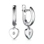 Серебряные детские серьги с бриллиантом «Сердечко»