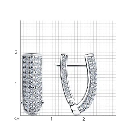 Серьги из серебра с фианитами