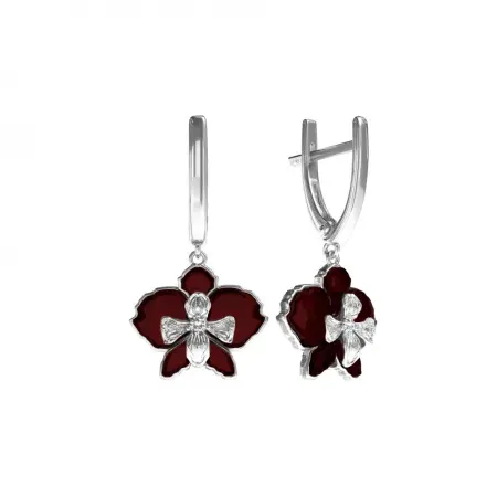 Серьги из серебра с янтарем