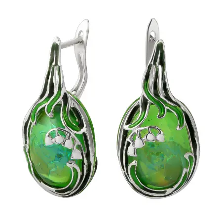 Серьги из серебра «Ландыши»