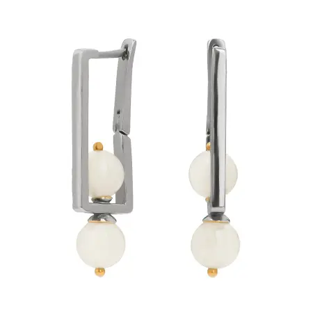 Серьги из серебра с лунным камнем