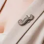 Серебряная брошь «Морской Конек»