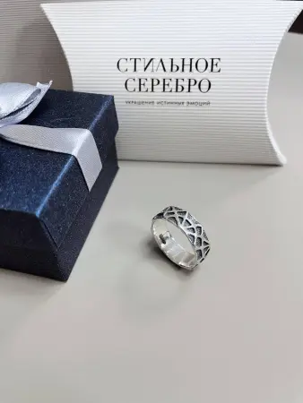 Серебряное кольцо «Паутинка»