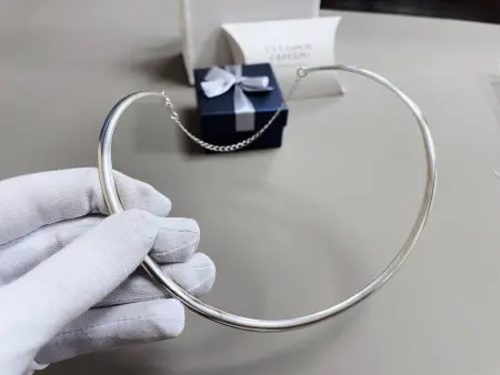 Серебряное колье Гривна ширина 14 см