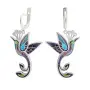 Серьги из серебра «Райская птица» с эмалью