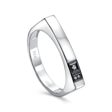 Кольцо из серебра с бриллиантом