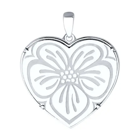 Серебряная подвеска с лейкосапфирами и фианитами «Сердце»