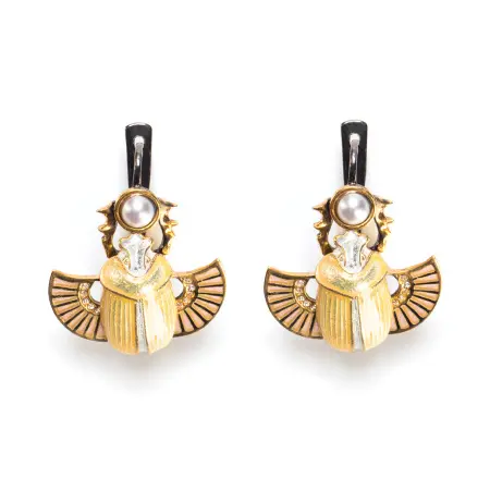 Серебряные серьги «Скарабеи»