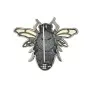 Серебряная брошь с эмалью и фианитами «Шмель с часами»