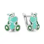 Серьги из серебра с эмалью «Бегемотик»