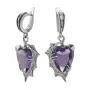 Серебряные серьги с аметистом «Тёмный мистик»
