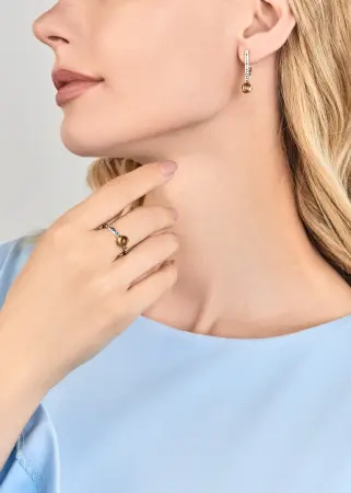 Серьги из серебра с цитрином