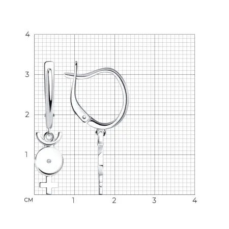 Серьги из серебра с фианитами