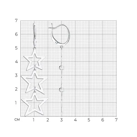 Серьги из серебра «Звезды»