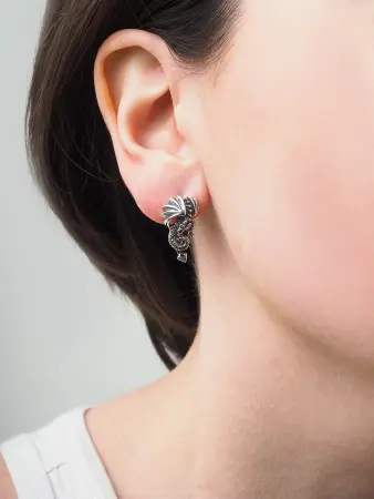 Серебряные серьги «Дракон»