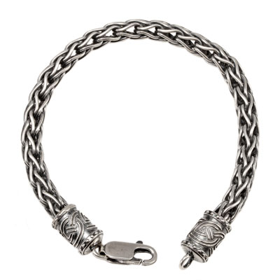 Серебряный браслет «Лисий хвост» утолщенный