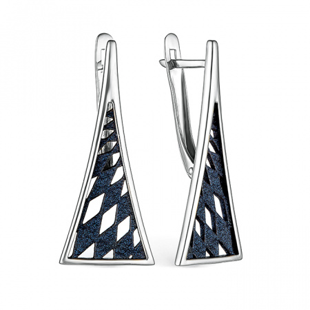 Серьги из серебра с синей эмалью «Parametrica»