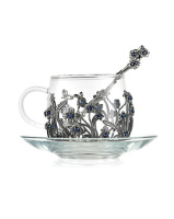 Чашка «Незабудки» с ложкой Чашка «Незабудки» с ложкой