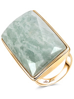 Серебряное кольцо с амазонитом и позолотой Серебряное кольцо с амазонитом и позолотой