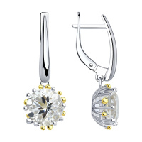 Серьги Sokolov из серебра с горным хрусталем Серьги Sokolov из серебра с горным хрусталем