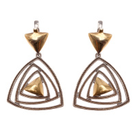 Серебряные серьги с позолотой «Гламур»