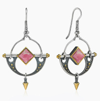 Серьги из серебра с камнем тулит Серьги из серебра с камнем тулит