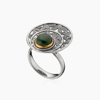 Серебряное кольцо с камнем нефрит