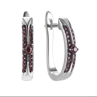 Серьги из серебра с фианитами «Brown» Серьги из серебра с фианитами «Brown»