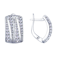 Серебряные серьги с фианитами