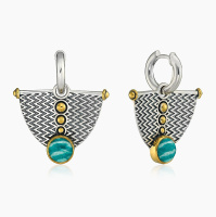 Серьги из серебра с камнем амазонит