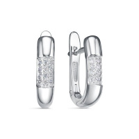 Серьги из серебра с фианитами
