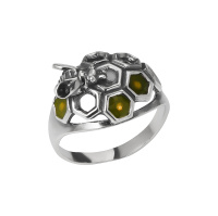 Кольцо из серебра с эмалью «Мед» Кольцо из серебра с эмалью «Мед»