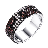 Серебряное кольцо с нанокристаллом и фианитом