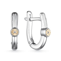 Серебряные серьги с бриллиантами