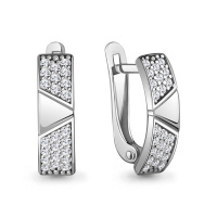Серьги из серебра с фианитами