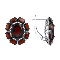 Серьги из серебра с гранатами