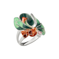 Кольцо из серебра с эмалью «Цветок» Кольцо из серебра с эмалью «Цветок»