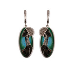 Серебряные серьги «Кения» с эмалью