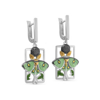 Серьги из серебра с эмалью «Мотылек» Серьги из серебра с эмалью «Мотылек»